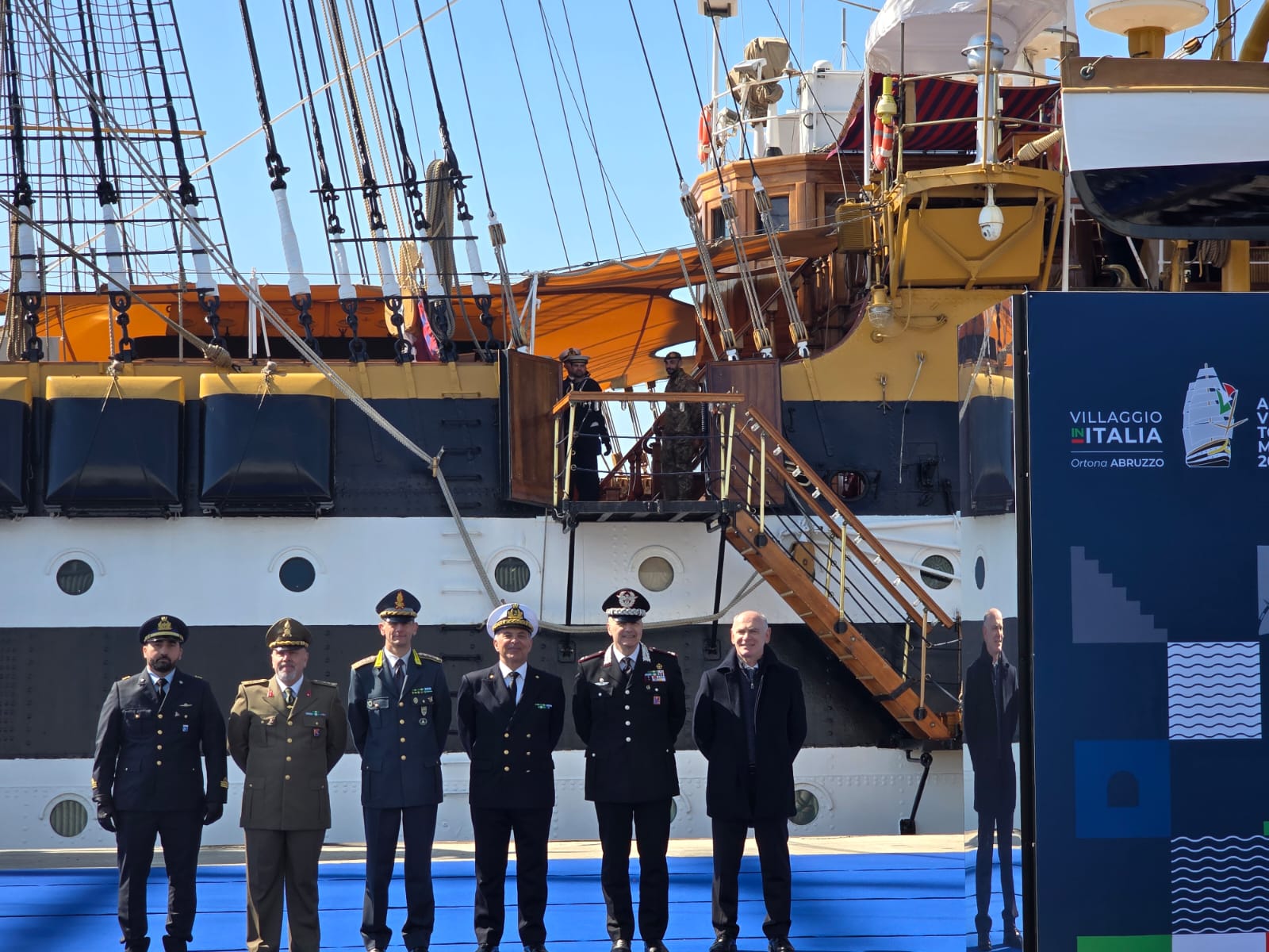 La Nave Amerigo Vespucci, la più bella del mondo, approda a Ortona: la Presidente Meloni con Marsilio per un evento indimenticabile